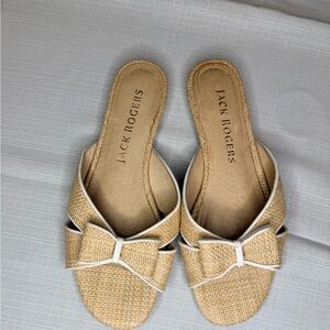 Jack Rogers GiGi Rattan Bow Slide Mules